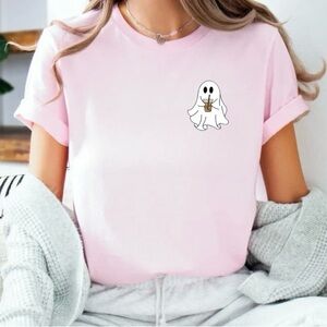 Pink Ghost Graphic T-Shirt